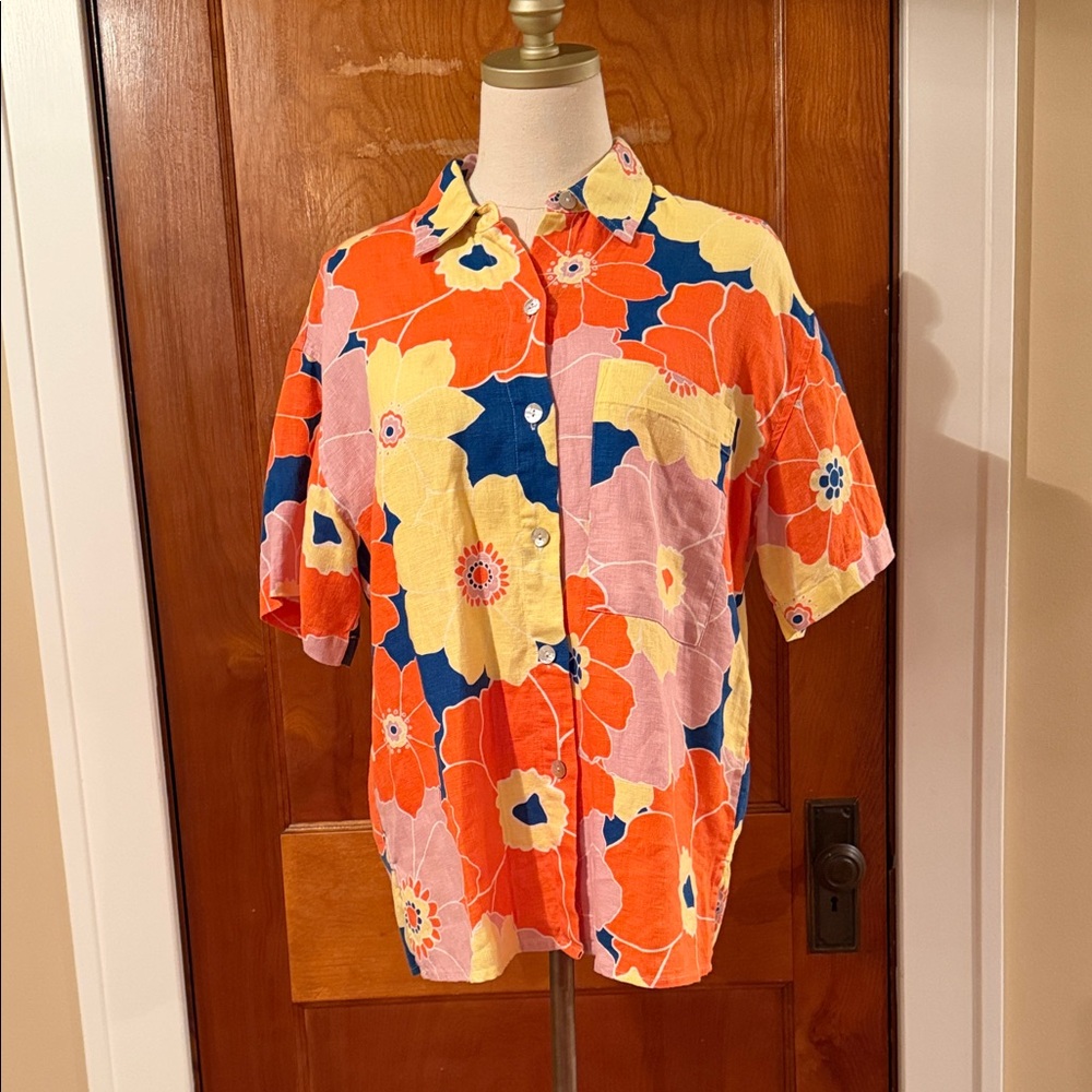 Rails Mackinley Linen Shirt in ‘flower power’ print